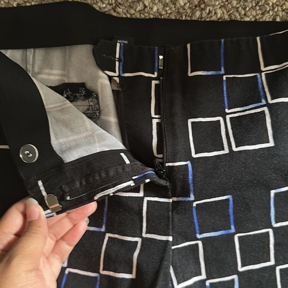 Alfani Black Blue & White Square Pattern Slim Fitting Pants - Picture 3 of 5